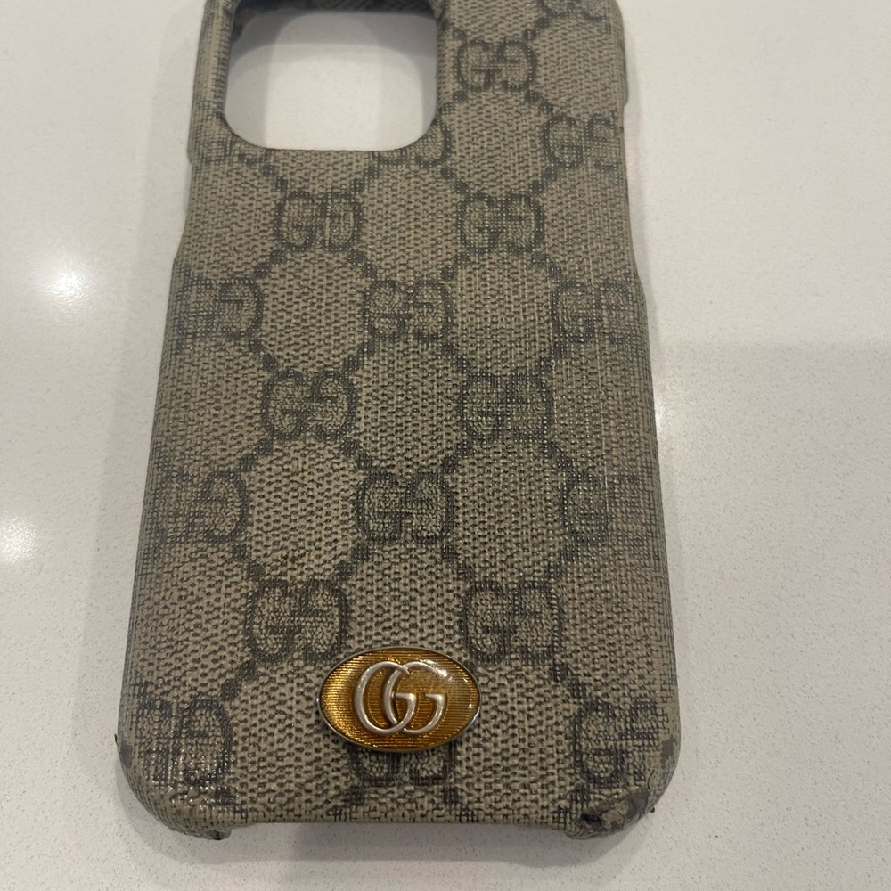 Gucci Beige Monogram Phone Case